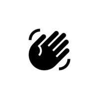 Icon of a hand waving